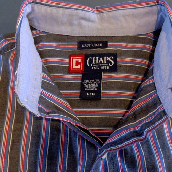 Chaps Easy Care Button Down Shirt Large - Picture 2 of 5
